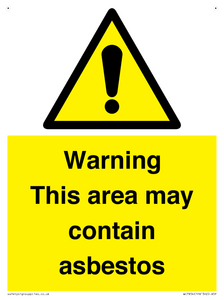 Warning This area may contain asbestos